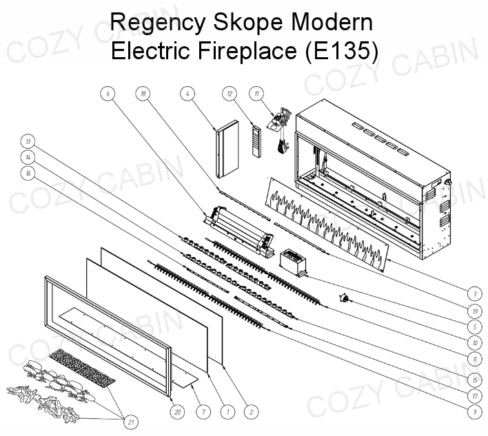 Skope Modern Electric Fireplace (E135) #E135